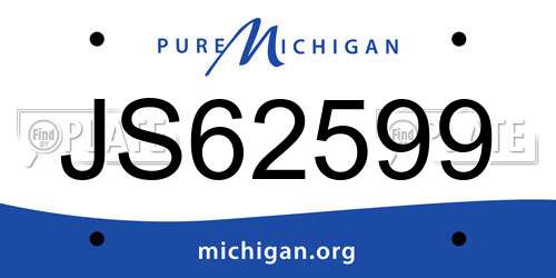 JS62599 Michigan License Plate