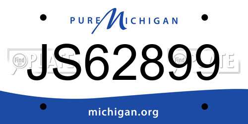 JS62899 Michigan License Plate