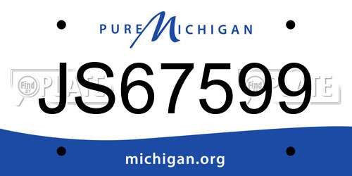 JS67599 Michigan License Plate