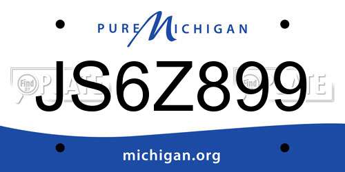 JS6Z899 Michigan License Plate