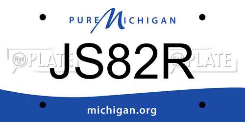 JS82R Michigan License Plate