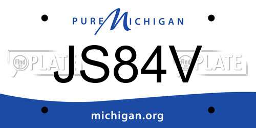 JS84V Michigan License Plate