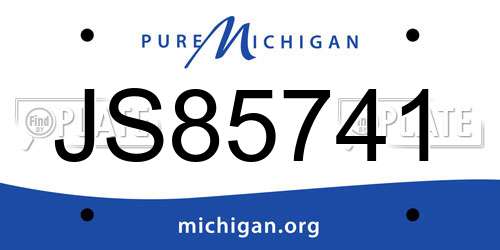 JS85741 Michigan License Plate