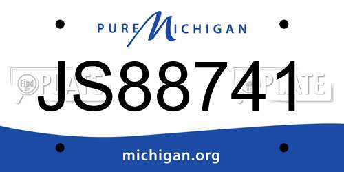 JS88741 Michigan License Plate