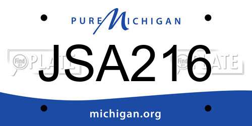JSA216 Michigan License Plate