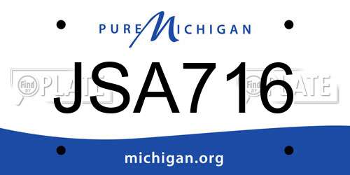 JSA716 Michigan License Plate