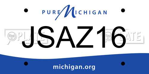 JSAZ16 Michigan License Plate