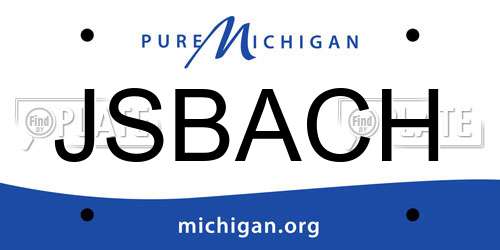 JSBACH Michigan License Plate