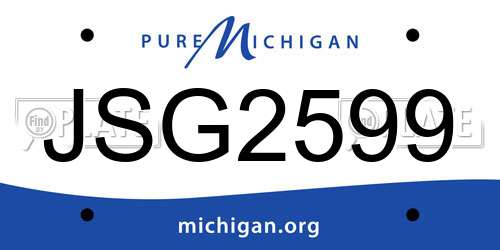 JSG2599 Michigan License Plate