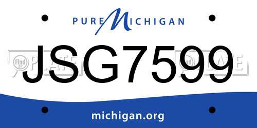 JSG7599 Michigan License Plate