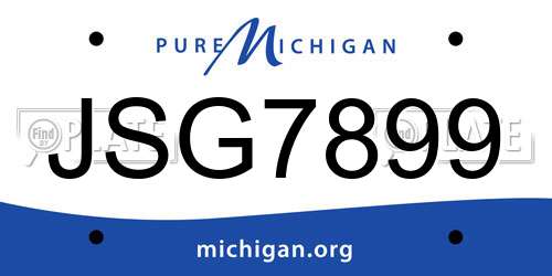 JSG7899 Michigan License Plate