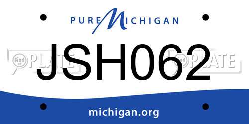JSH062 Michigan License Plate