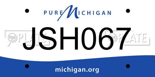 JSH067 Michigan License Plate