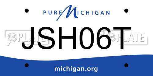 JSH06T Michigan License Plate