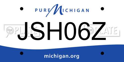 JSH06Z Michigan License Plate