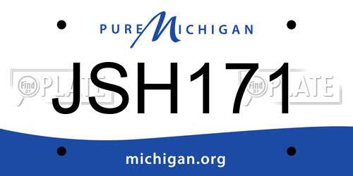 JSH171 Michigan License Plate