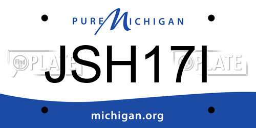 JSH17I Michigan License Plate