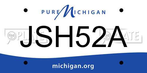 JSH52A Michigan License Plate