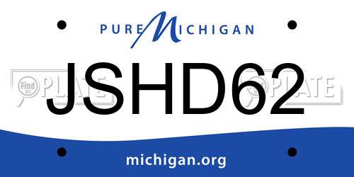 JSHD62 Michigan License Plate