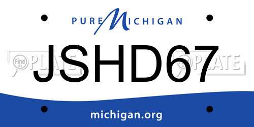 JSHD67 Michigan License Plate