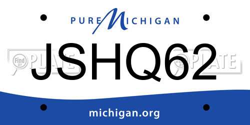 JSHQ62 Michigan License Plate