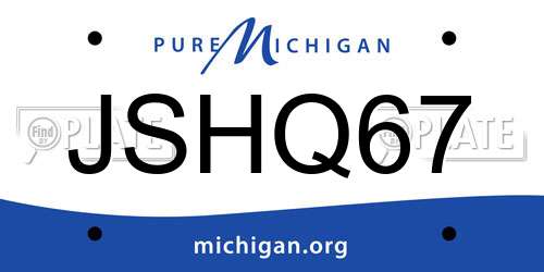 JSHQ67 Michigan License Plate