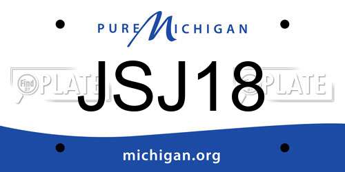 JSJ18 Michigan License Plate