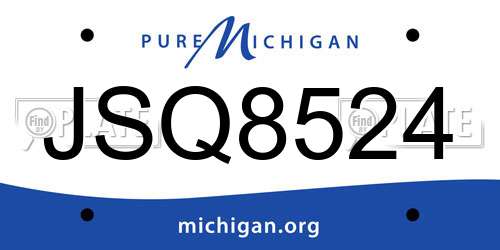JSQ8524 Michigan License Plate