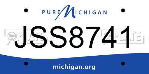 JSS8741 Michigan License Plate