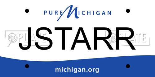 JSTARR Michigan License Plate