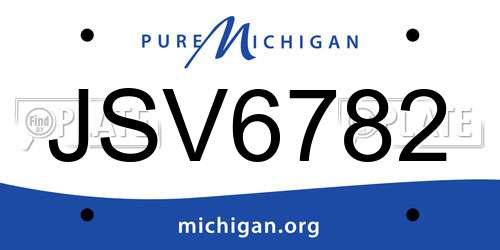 JSV6782 Michigan License Plate
