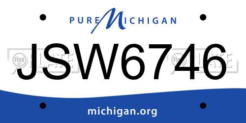 JSW6746 Michigan License Plate