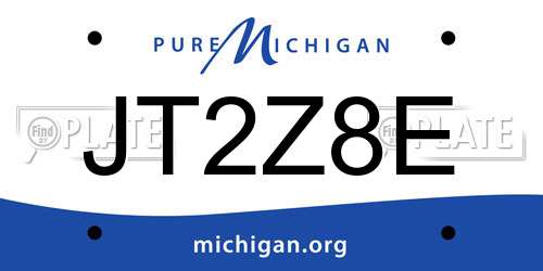 JT2Z8E Michigan License Plate