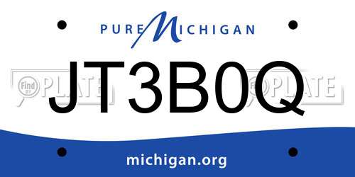 JT3B0Q Michigan License Plate