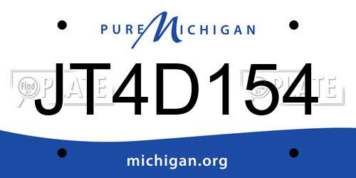 JT4D154 Michigan License Plate