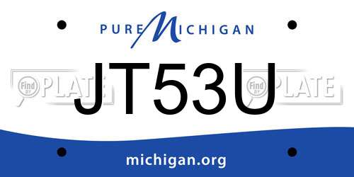 JT53U Michigan License Plate