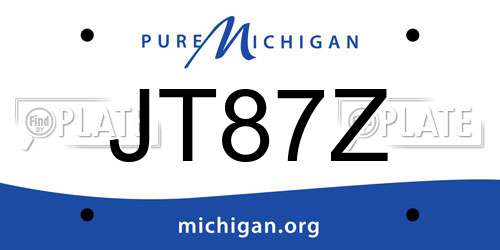 JT87Z Michigan License Plate
