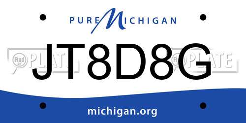 JT8D8G Michigan License Plate