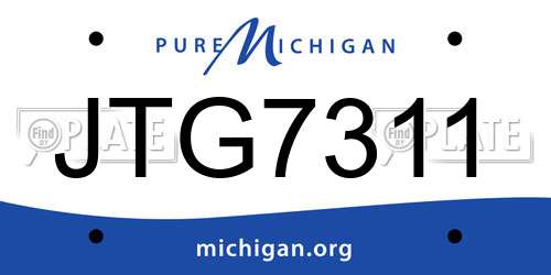 JTG7311 Michigan License Plate