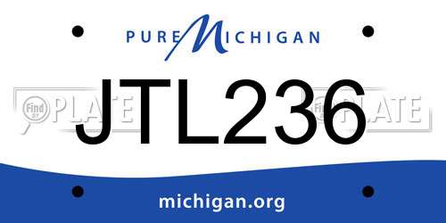 JTL236 Michigan License Plate