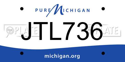 JTL736 Michigan License Plate