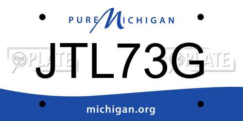 JTL73G Michigan License Plate