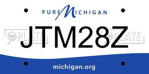 JTM28Z Michigan License Plate