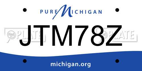 JTM78Z Michigan License Plate
