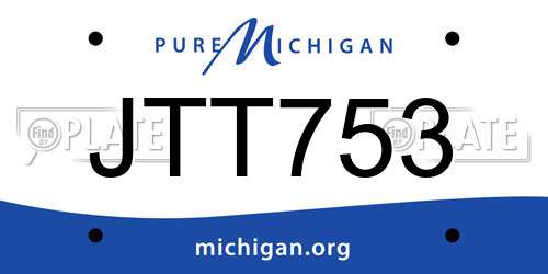 JTT753 Michigan License Plate