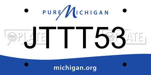 JTTT53 Michigan License Plate