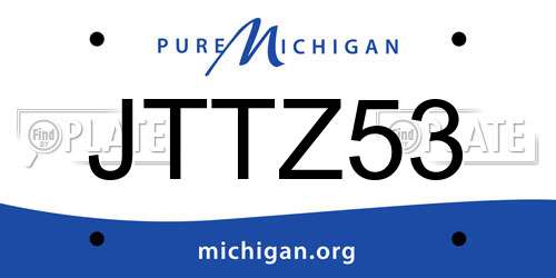 JTTZ53 Michigan License Plate