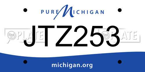 JTZ253 Michigan License Plate