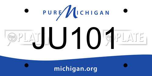 JU101 Michigan License Plate