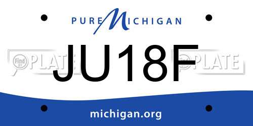 JU18F Michigan License Plate